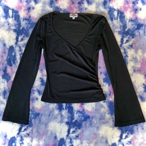 FRAGILE | FITTED BELL SLEEVE WRAP TOP